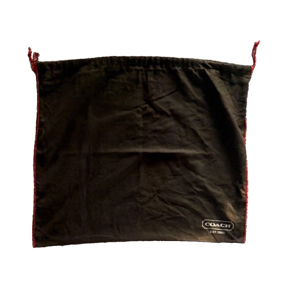 Coach Brown & Red Solid Drawstring Bag Dust Bag Storage